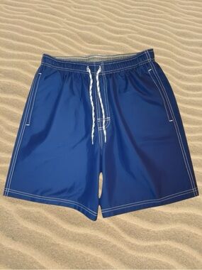 Croft & Barrow Classic Casual Minimalist Summer Beach Resort Blue Swim Trunks S